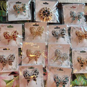 Bonus Brand New Multiple Color Butterfly Brooch/Pins plus 1